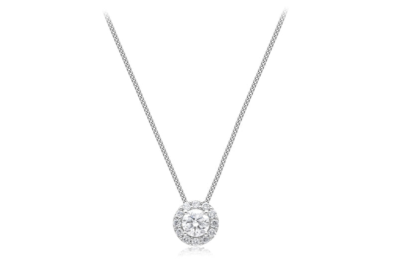 18ct White Gold 0.66ct Diamond Halo Slider Pendant