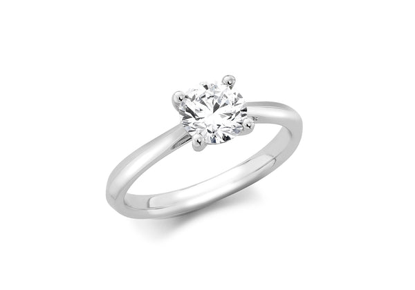 18ct White Gold 0.50ct Diamond Band Solitaire Ring