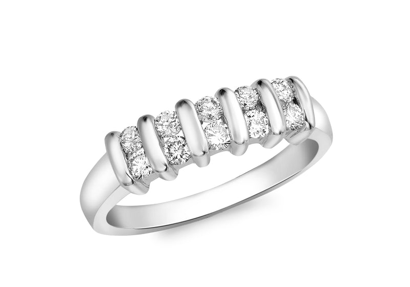 18ct White Gold 0.40t Diamond Double-Row Channel Set Ring