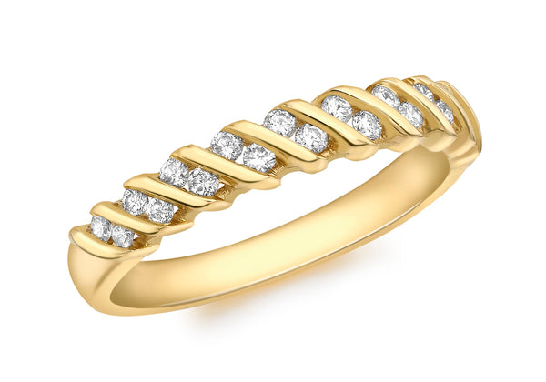 18ct Yellow Gold 0.25t Diamond Candy Stripe Ring
