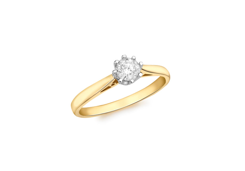 18ct Yellow Gold 0.33t Diamond Solitaire Ring