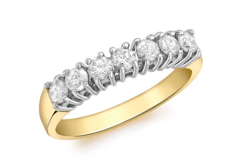 18ct Yellow Gold 0.50ct Diamond 7-Stone Eternity Ring