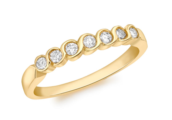 18ct Yellow Gold 0.25t Diamond 7-Stone Eternity Ring