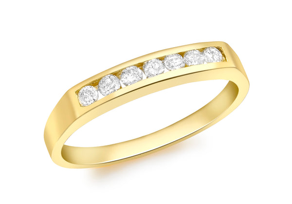 Diamond 0.50ct 7-Stone Channel Set Half Eternity Ring 18ct Yellow Gold