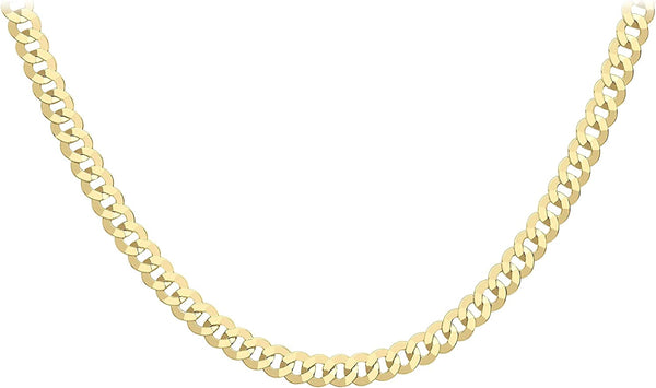 9ct Yellow Gold 100 Diamond Cut Flat Curb Chain