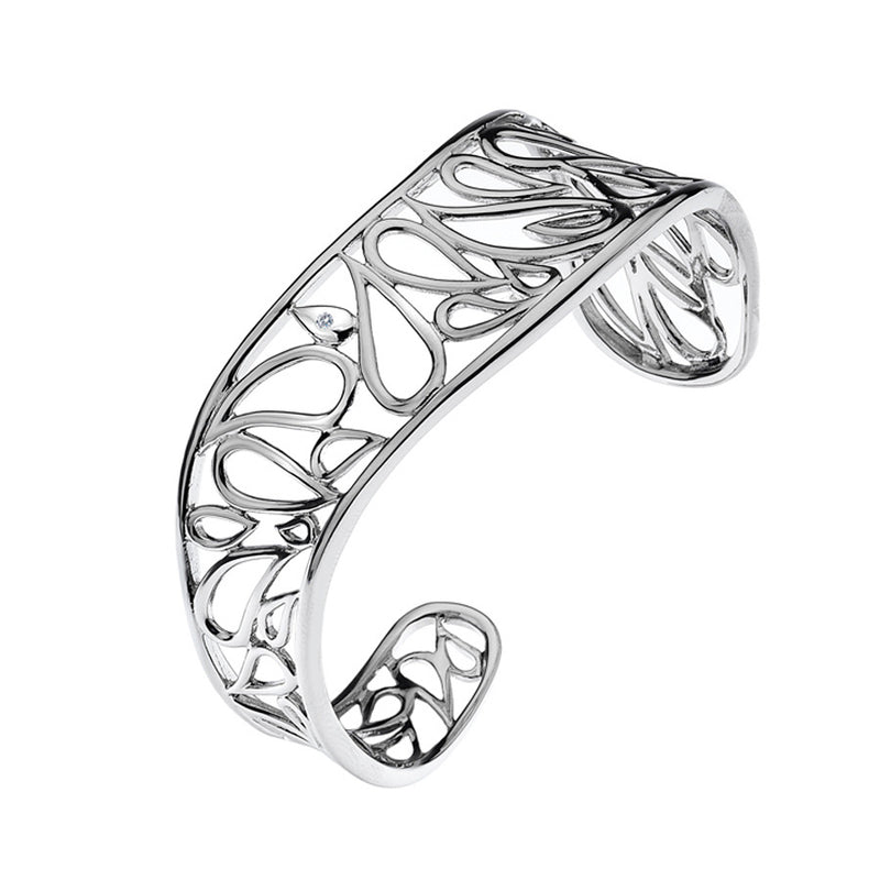 Openwork Bangle Hand-Set With A Diamond Accent