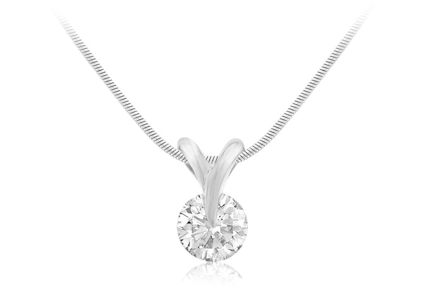Sterling Silver Zirconia  Snake Chain Necklace