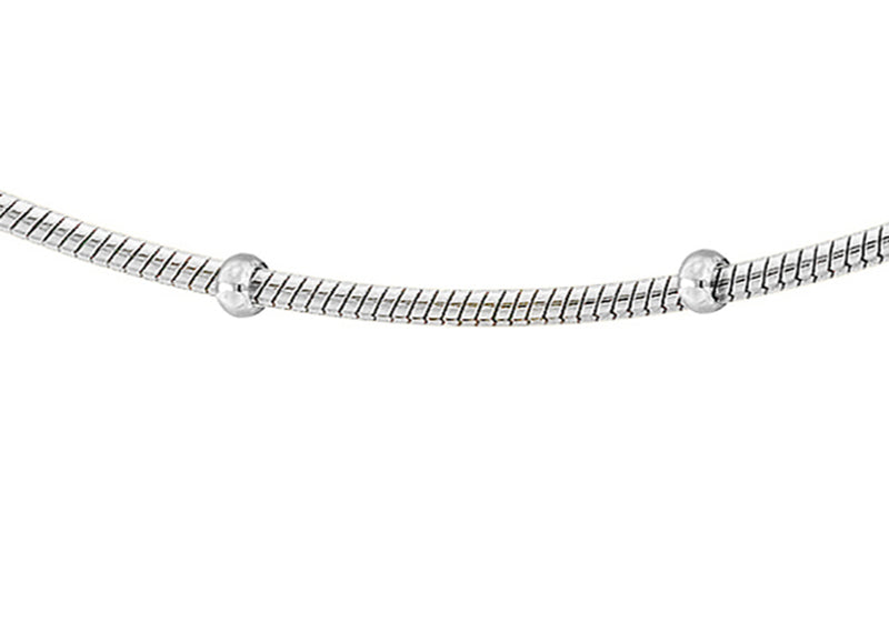 Sterling Silver Round Snake and Ball Chain