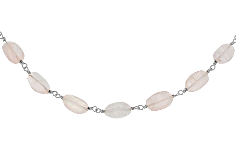 Quartz Beads Sterling Silver Necklace