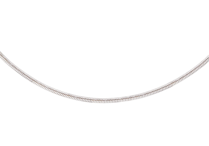 Sterling Silver Rhodium Plated 25 Round Snake Chain