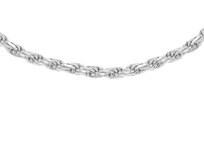 Sterling Silver 50 Diamond Cut Rope Chain 46m/18"9