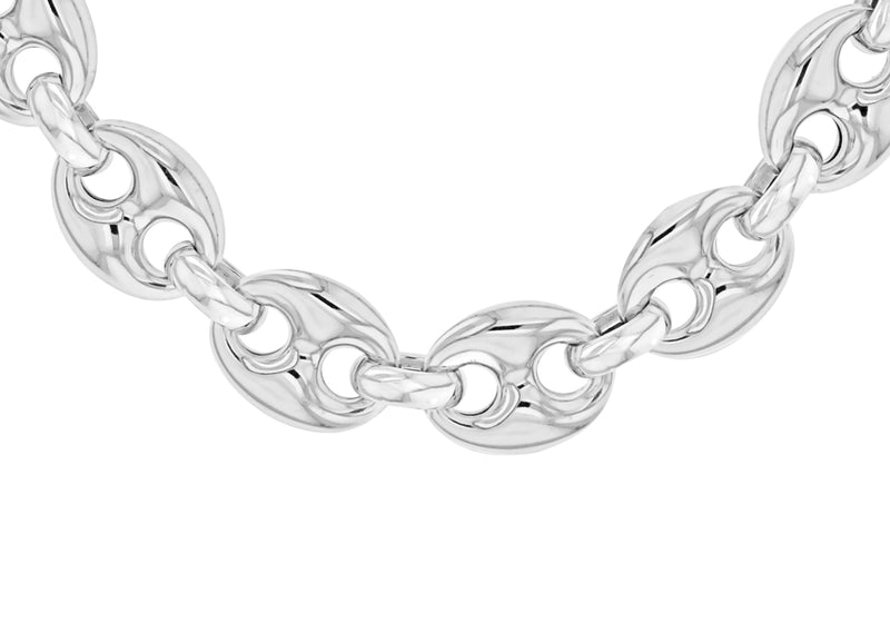 Silver Inter-loking Large Chain Necklace