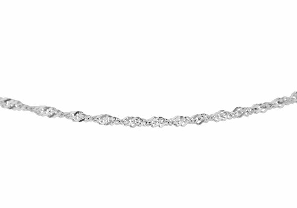 Sterling Silver 30 Diamond Cut Twist Curb Chain