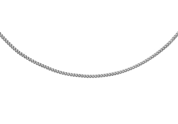 Sterling Silver 25 Rhodium Plated Panza Curb Chain