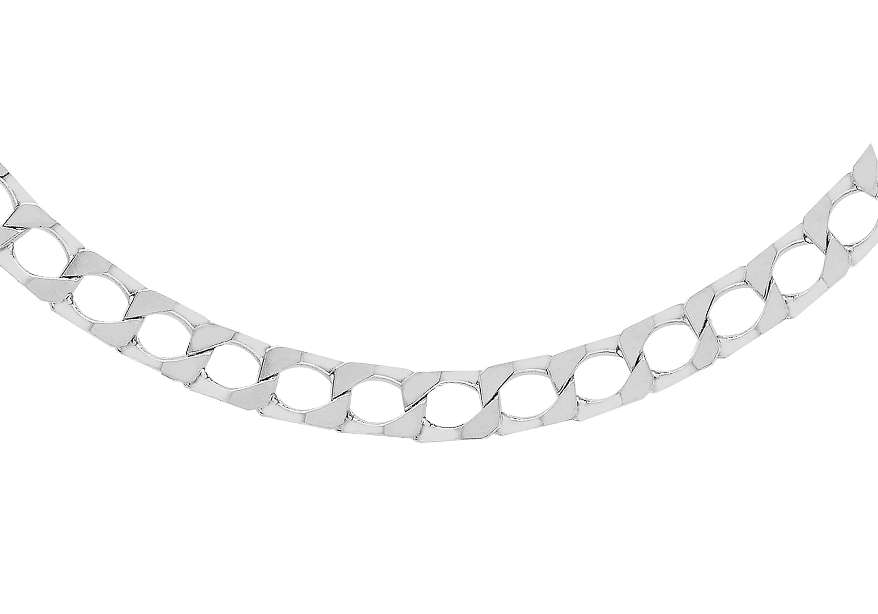 Sterling Silver 150 Diamond Cut Square Curb Chain