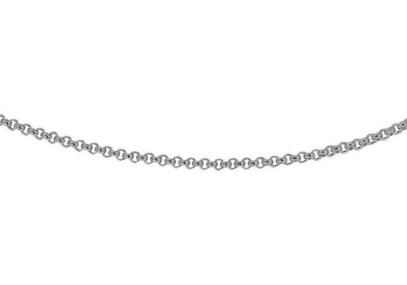 Sterling Silver Rhodium Plated 1.2mm Adjustable Belcher  Chain 41m/16"-46m/18"9