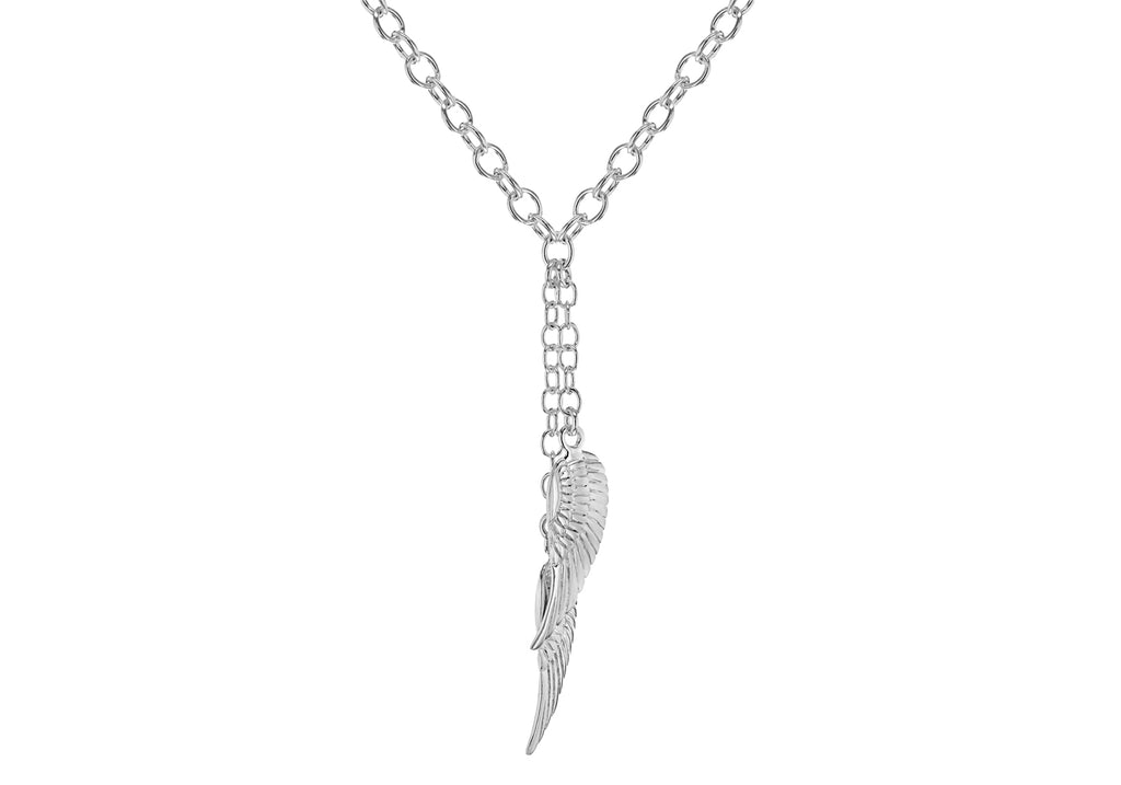 SILVER SIMPLE ANGEL WING 16+2"9