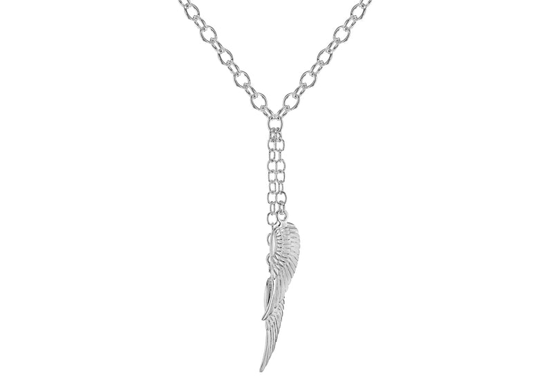 SILVER SIMPLE ANGEL WING 16+2"9