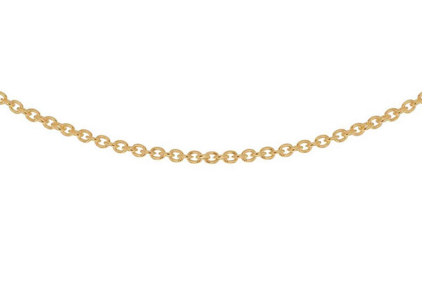 Sterling Silver Yellow Gold Plated 1.3mm Trace Chain 46m/18"9