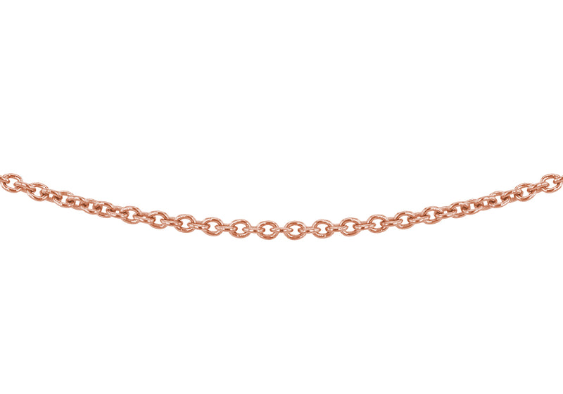 Sterling Silver Rose Gold Plated 25 Fine Belcher Chain