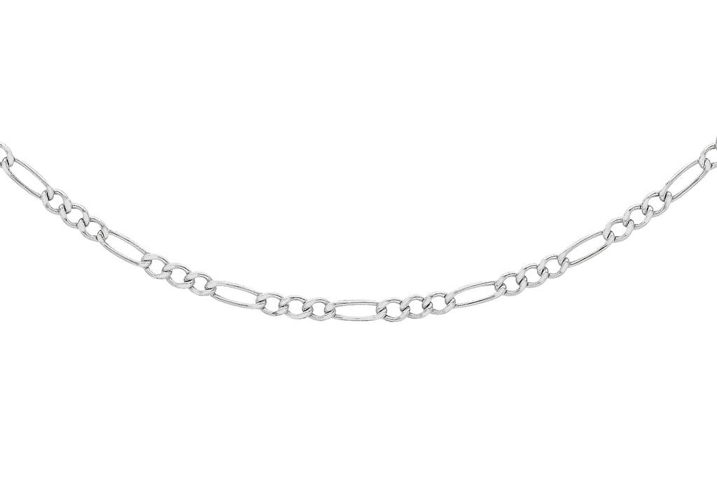 Sterling Silver 80 Diamond Cut Figaro Chain 41m/16"9