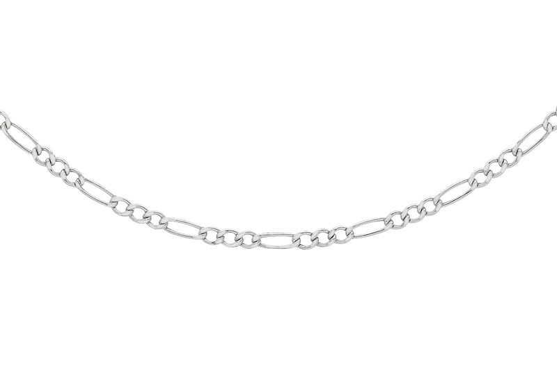 Sterling Silver 80 Diamond Cut Figaro Chain 41m/16"9