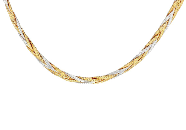 Sterling Silver Two Tone Gold Plated Five Strand Twist Chain