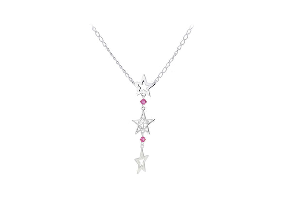 SILVER PINK STONE & STAR Y 16"9