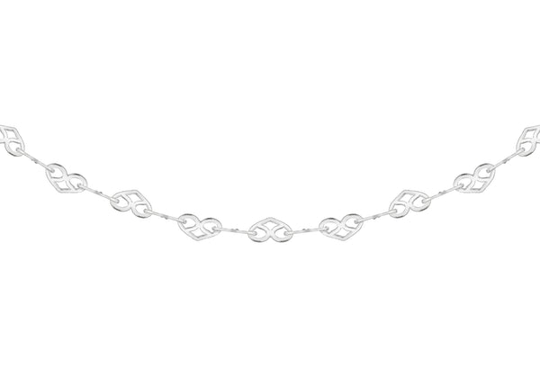 Sterling Silver Heart Link Chain 41m/16"9