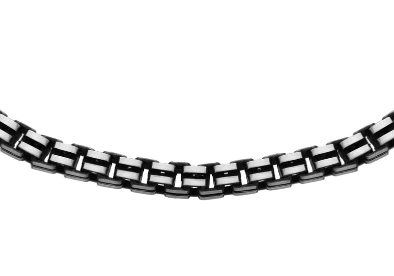 Sterling Silver Oxidised  Grooved Box Chain 51m/20"9