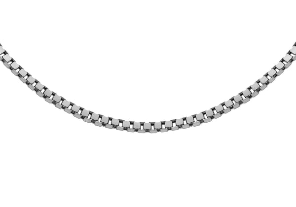 Sterling Silver Rhodium Plated 115 Adjustable Box Chain 41m/16" - 46m/18"9