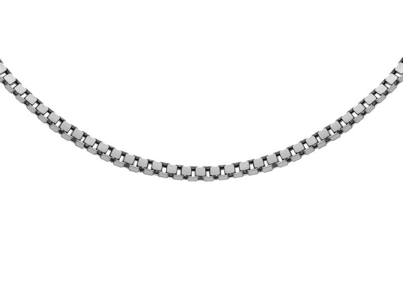 Sterling Silver Rhodium Plated 115 Adjustable Box Chain 41m/16" - 46m/18"9
