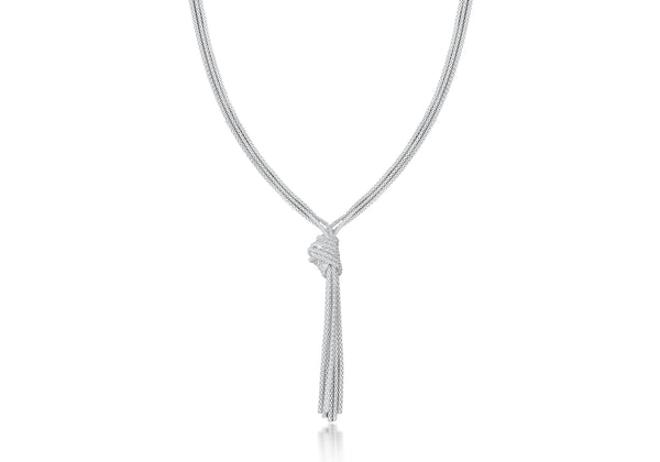 Sterling Silver lassi Knot Poporn Chain Necklace  46m/18"9