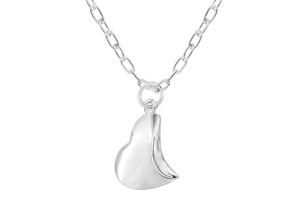 Sterling Silver Organic Heart Drop Necklace  