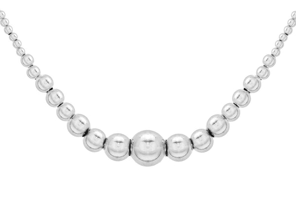 Sterling Silver Graduated Bead Necklace