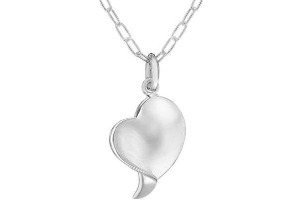 Sterling Silver Organic Heart Pendant 