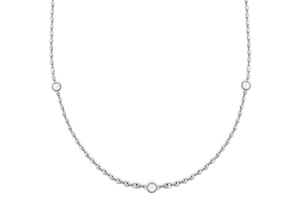 Sterling Silver Fancy  Twist Beads Necklace  Chain