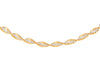 Sterling Silver 2-Tone Yellow and White Twist Chain Necklace  46m/18"9