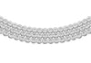 Sterling Silver Triple Row 2mm Round Zirconia  Tennis Necklace  43m/17"9