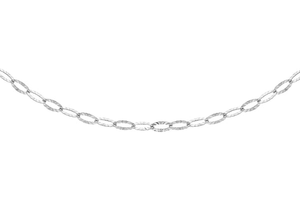 Sterling Silver Diamond Cut Oval Trace Chain 41m/16"9