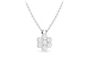 Sterling Silver Rhodium Plated Zirconia  Flower Pendant on Adjustable Chain Necklace  46m/18"9