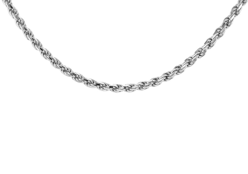 Sterling Silver Solid 100 Diamond Cut Rope Chain