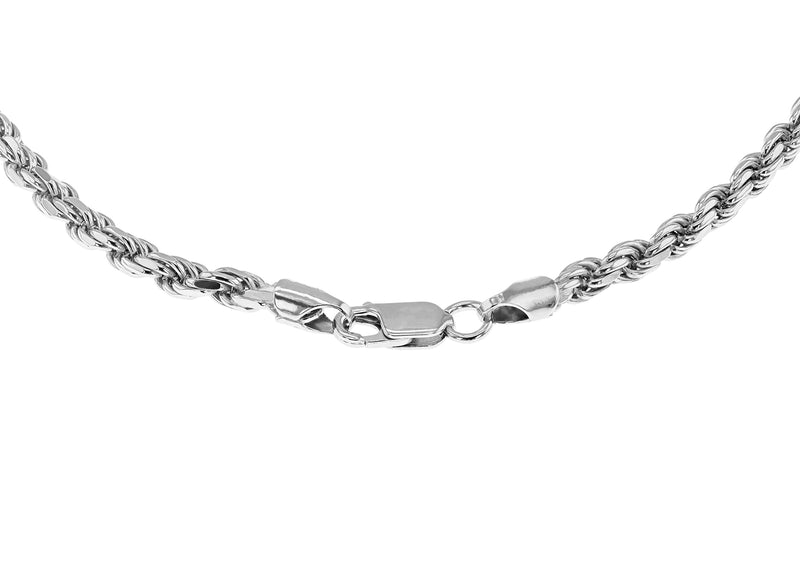 Sterling Silver Solid 100 Diamond Cut Rope Chain