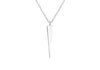 Sterling Silver Trace Chain and Triangle Drop Necklace  43m/17"9