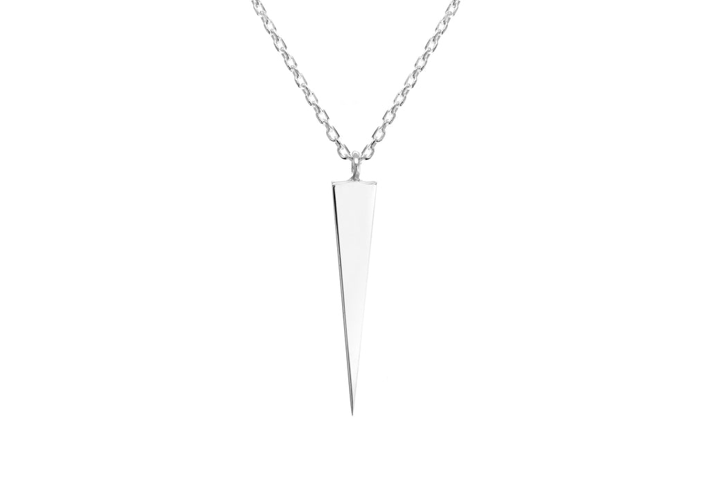 Sterling Silver Trace Chain and Triangle Drop Necklace  43m/17"9