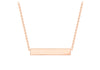 Sterling Silver Rose Gold Plated 32mm x 5mm Horizontal Bar Necklace  43m/17"9