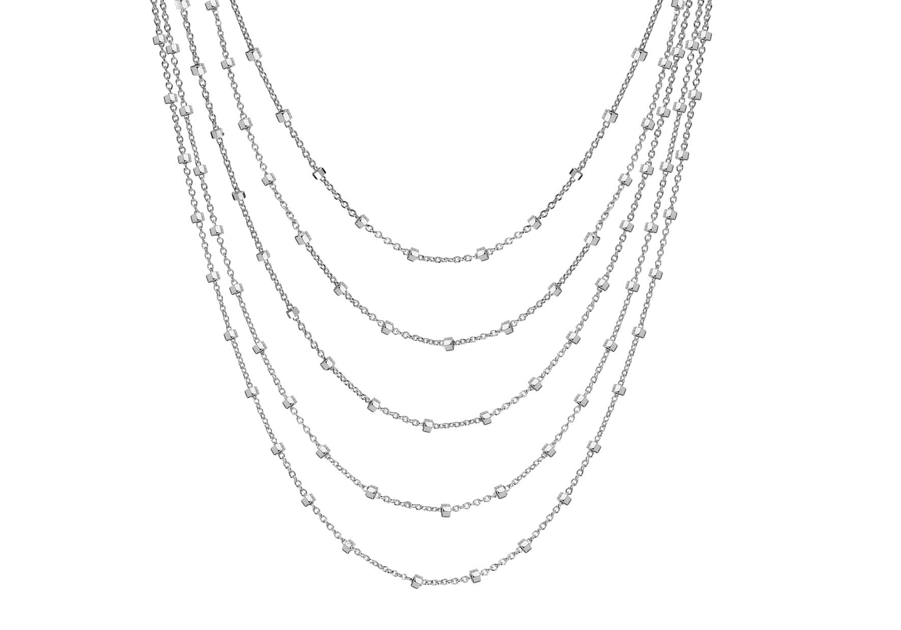 Sterling Silver Graduated Trace and Ball Chain Necklace  38m/15"9