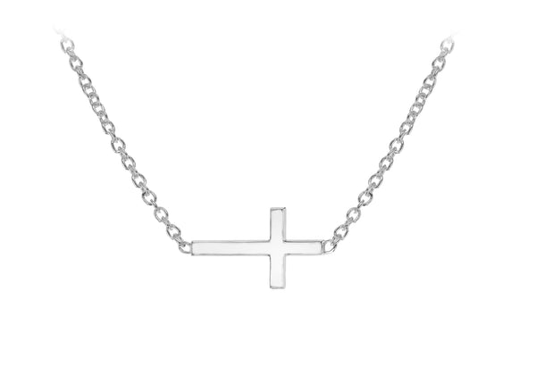 Sterling Silver Cross Adjustable Necklet 41m/16"-46m/18"9