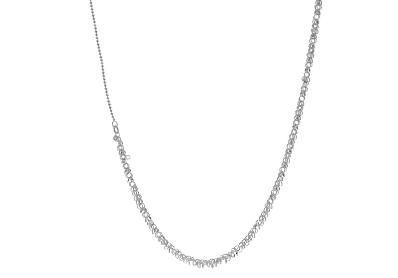 Sterling Silver Multi Rings Strand Adjustable Slider Necklace