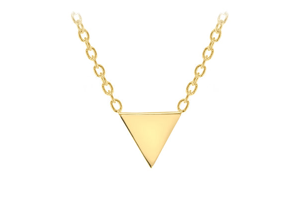 Sterling Silver Yelllow Gold Plated 8mm x 6mm Triangle Necklet 46m/18"9
